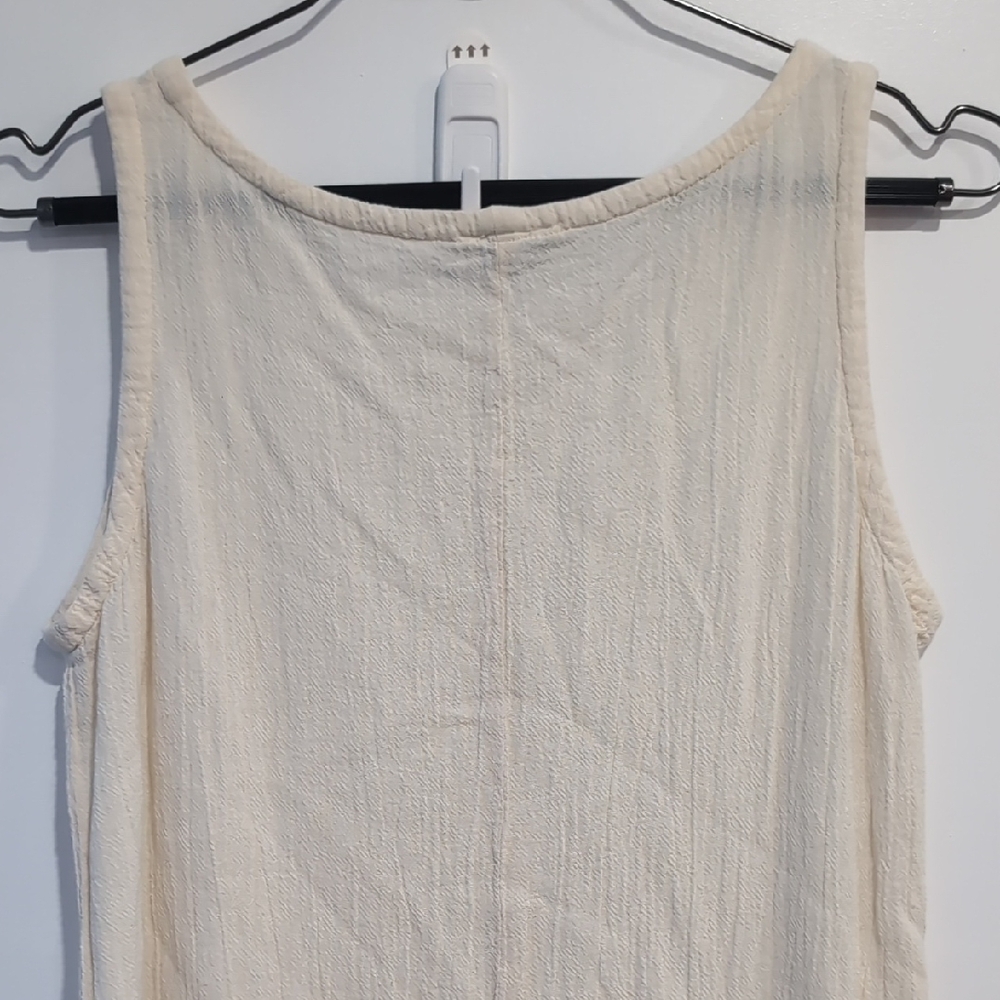 Oh My Gauze! 100% Cotton Maxi Dress Cream Lagenlook Resort Gauzy Sz Med - Picture 5 of 7